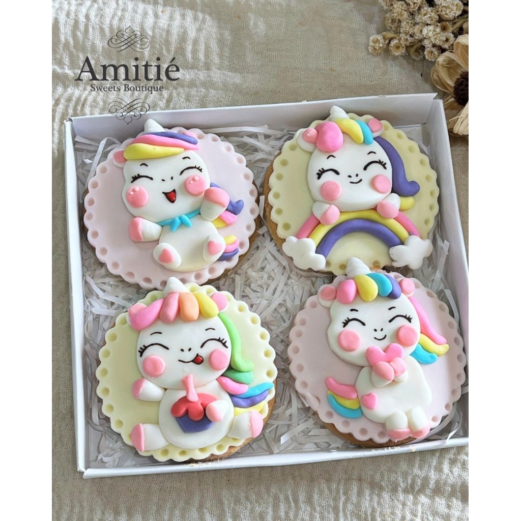 Unicorn Cookies Deco isi 4 /  Cookies Hampers / Birthday Gift / Birthday Hampers / Kukis Natal / But
