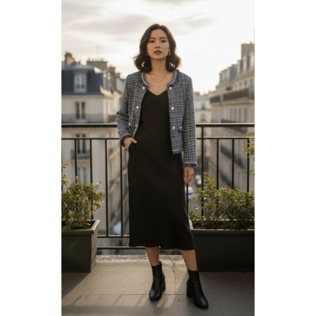 Tweed Blazer Navy [NEW]