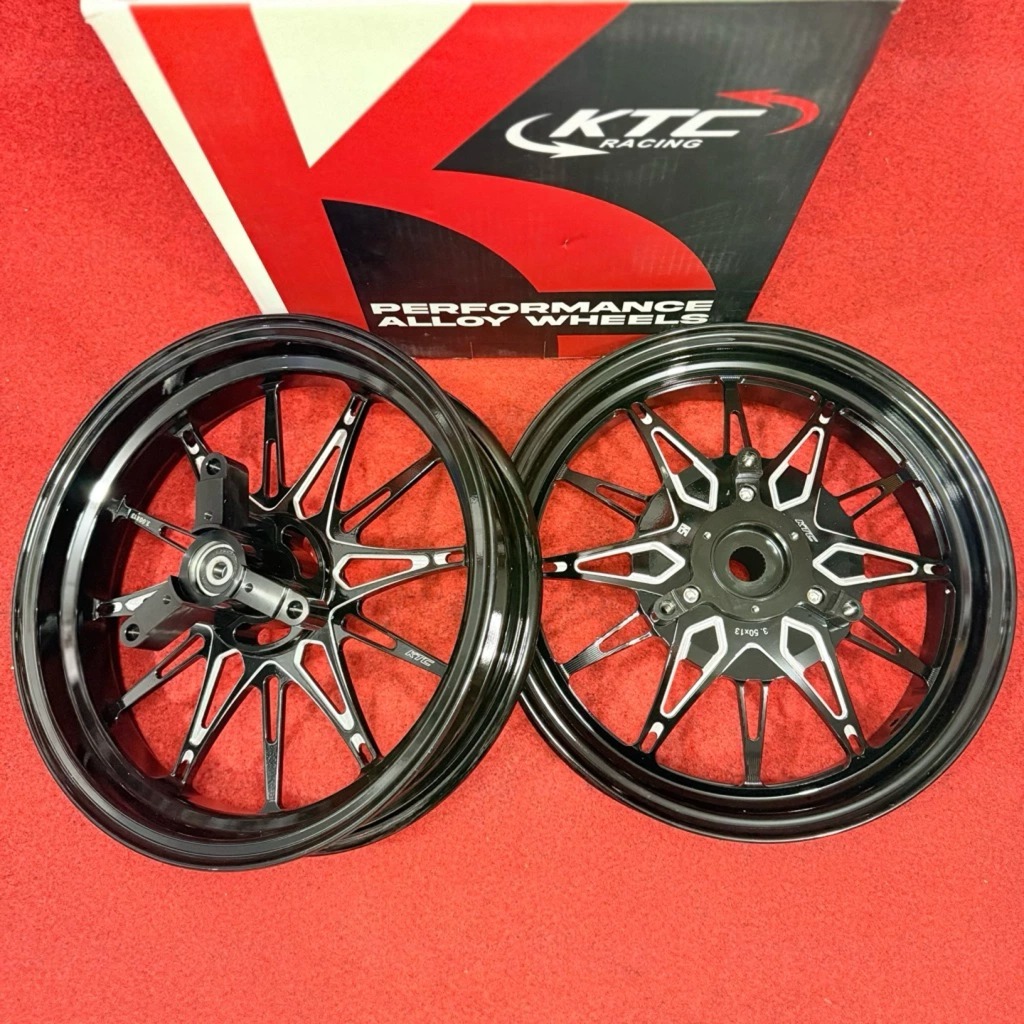 (COD) (HARGA SEPASANG) VELG KTC RACING CHRONOS 300 / 350x13 NMAX NEW NEO TURBO MERAH HITAM SILVER FU