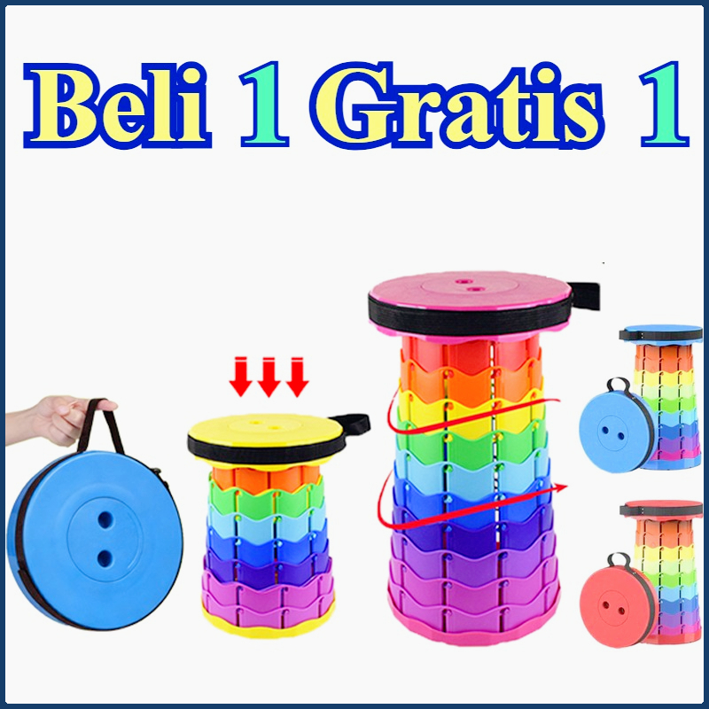 Bangku Lipat Ringan Outdoor kursi Teleskopik Portabel Plastik Berkualitas Tinggi Daya Tahan Beban 15