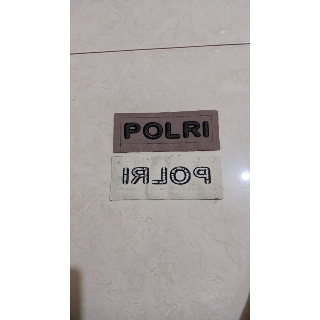 Bordir nama polri timbul/3D