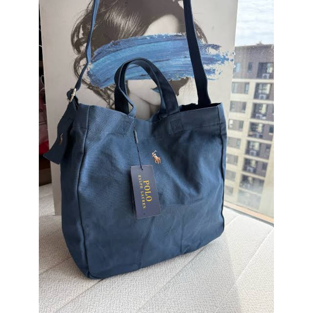 [ORIGINAL] POLO RALPH LAUREN  2-Way Canvas Shopper Tote