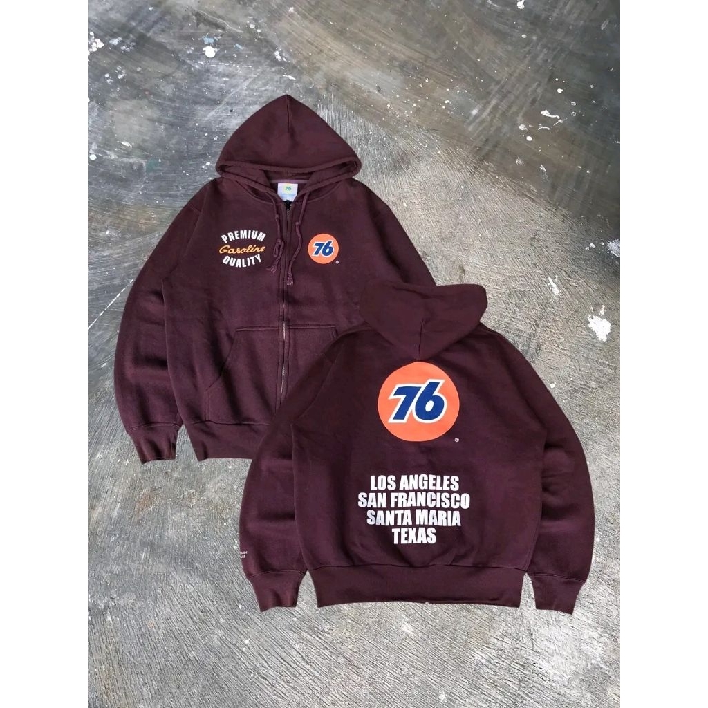 76 Lubricants Zipper Hoodie - Burgundy