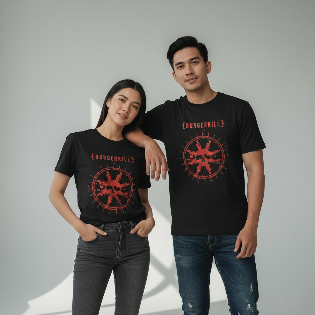Kaos distro band Burgerkill pria wanita