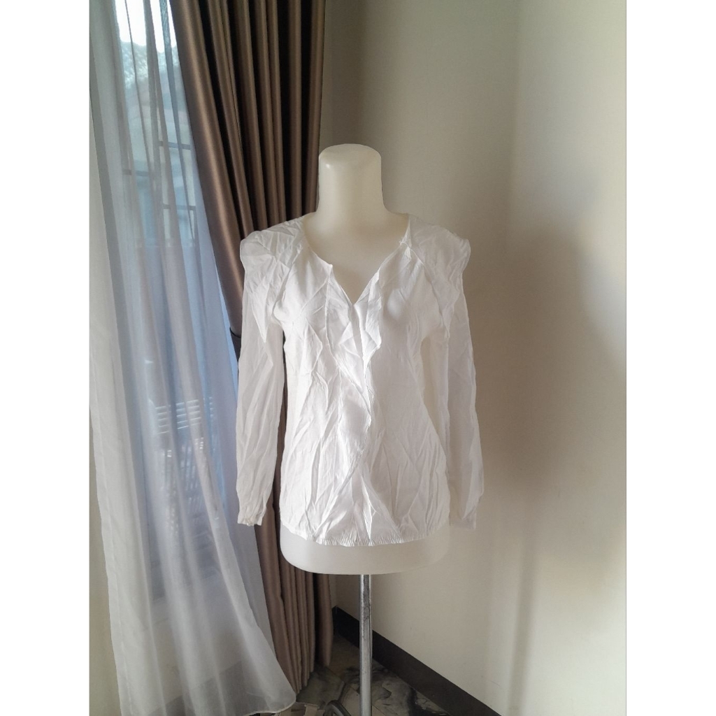 Blouse Sailor, White Longsleeve Blouse, Blouse Kerah Sailor
