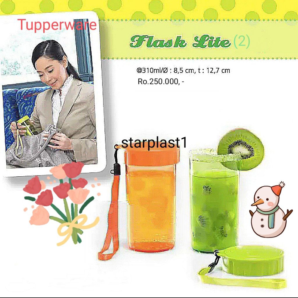 Small Drinking Flask Tupperware 310ml | Botol Air Minum