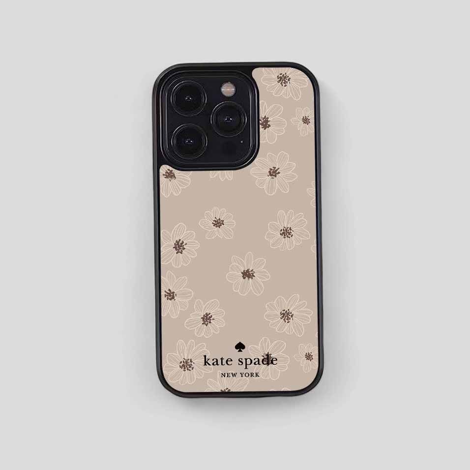 iPhone Case Kate Spade Brown Lover KS024 Hybrid Rubber for 17 Pro Max 16 15 14 Plus 13 12 Mini
