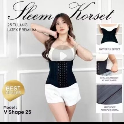 SLEEM] KORSET LATEX 25 TULANG TINGGI 30CM CORSET LATEX 25 BONE SIZE L