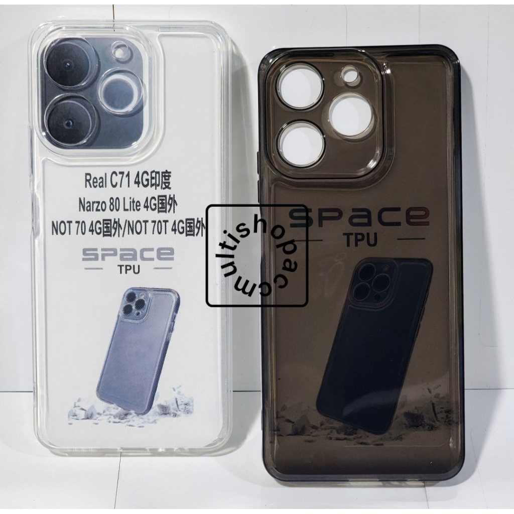 ShoftCase REALME NOT 70 / Transparan Tpu Clear Case + Camera Protection
