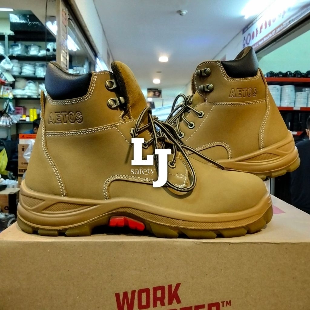 Sepatu Safety AETOS Tungsten Wheat/Safety Shoes Aetos Original 100% Asli Murah