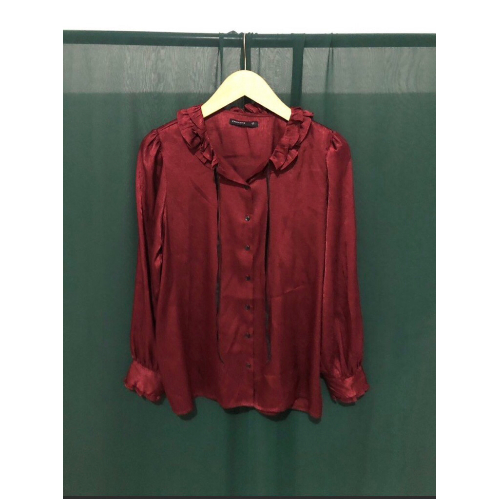 Bundling 2 Baju Atasan Red Satin THE EXECUTIVE + Leopard