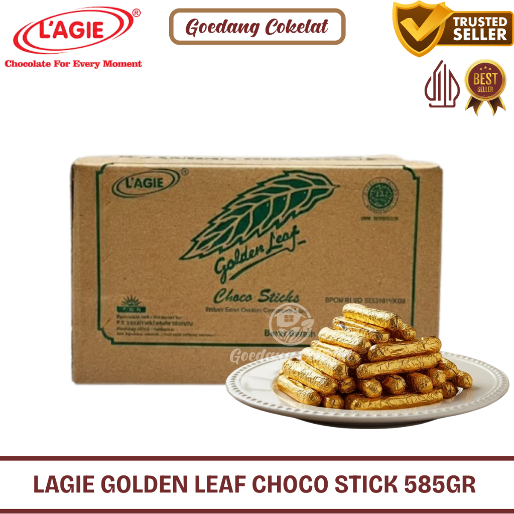 Lagie Coklat Stick Gold Chocolate Choco Stick Golden Leaf Isi Biskuit 585gr