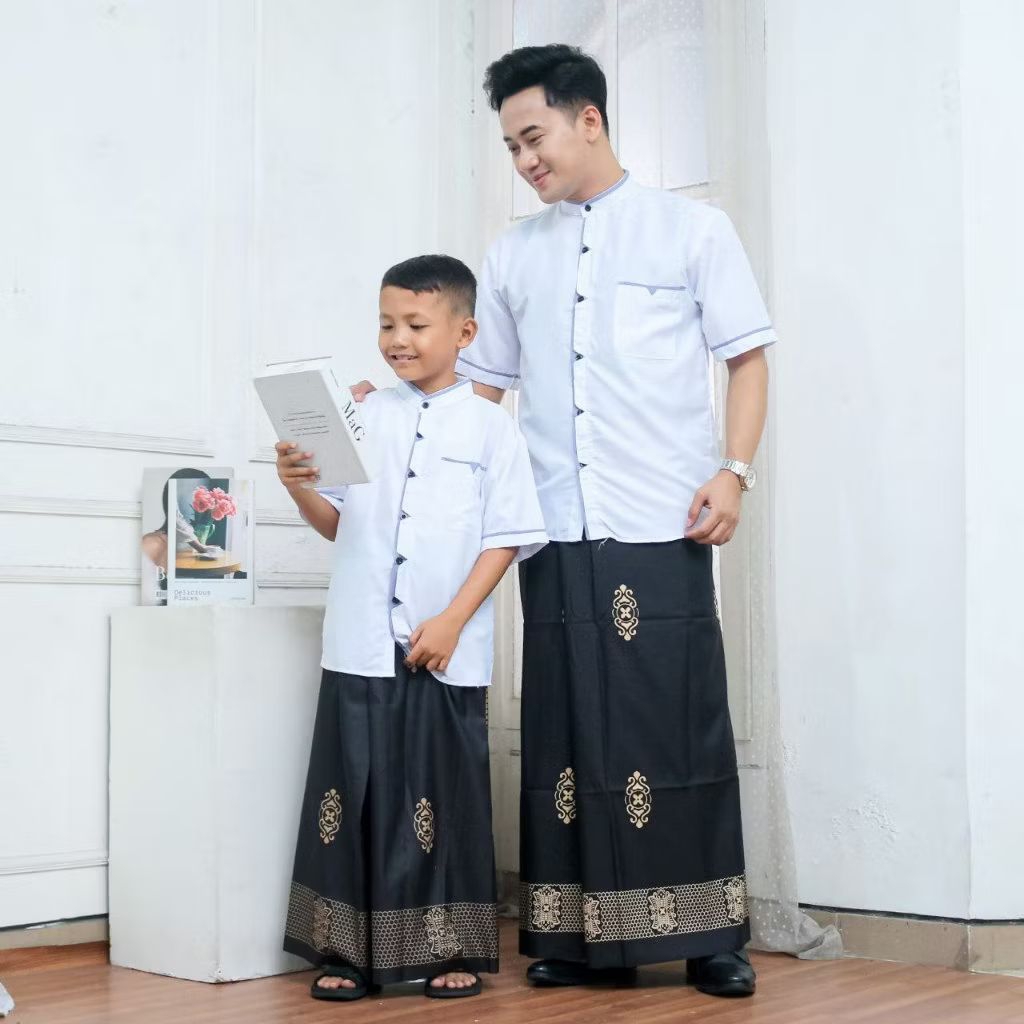 Sarung Ayah dan Anak  Sarung Couple Santri