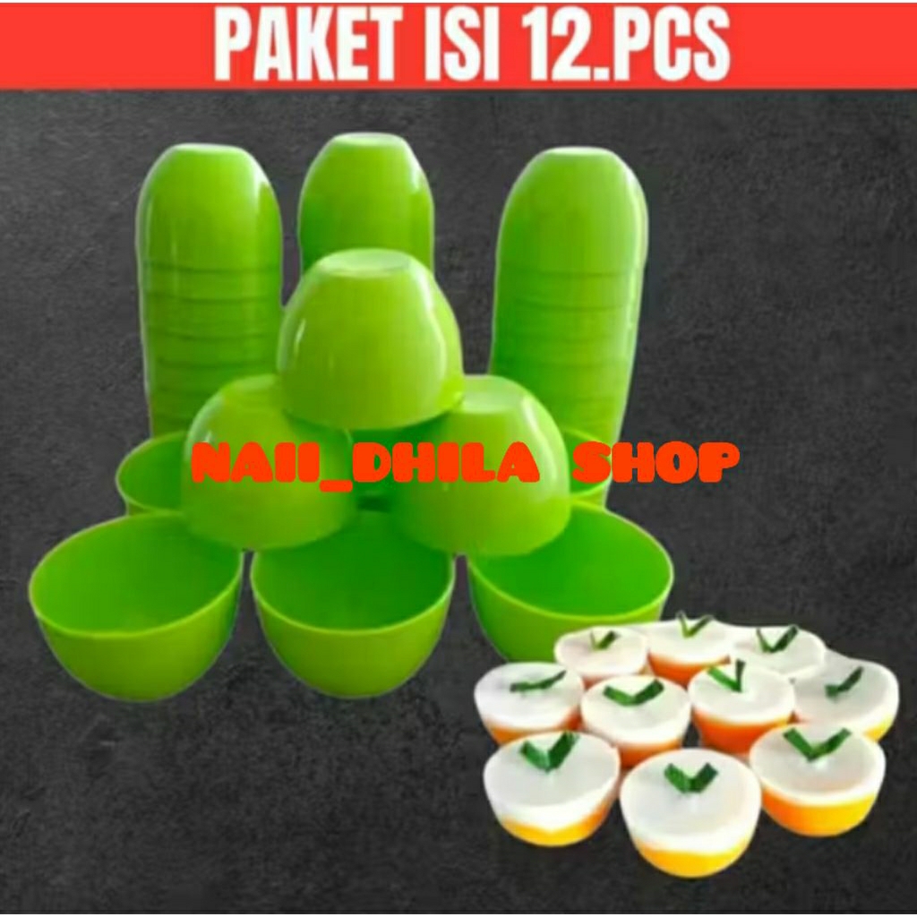 12PCS Cetakan Kue Talam Kecil Plastik Cetakan Kue Bugis Cetakan Kue Apem Kukusan