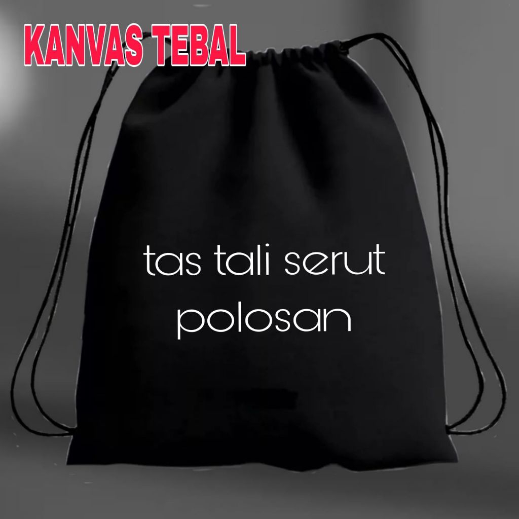 Tas serut polos/Tas serut partai/String bag/Tas serut kanvas grosir/Tas sekolah grosir partai/Tas ol