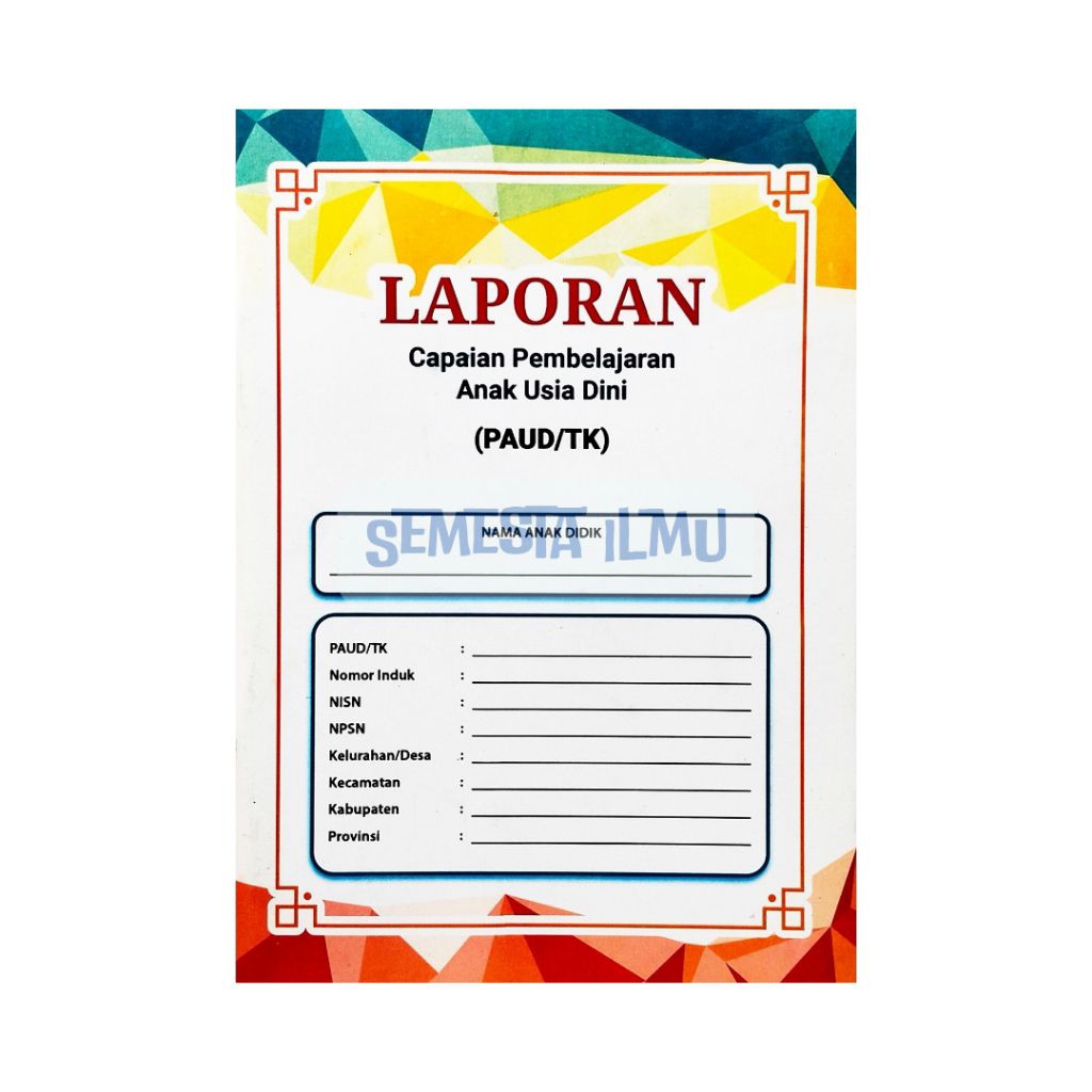 Buku Raport Anak PG TK Paud Umum Bintang Pendidikan
