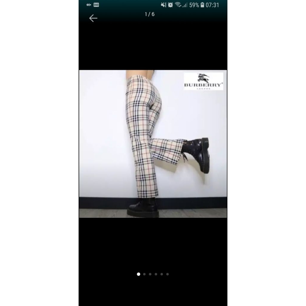 celana burberry nova check long pants