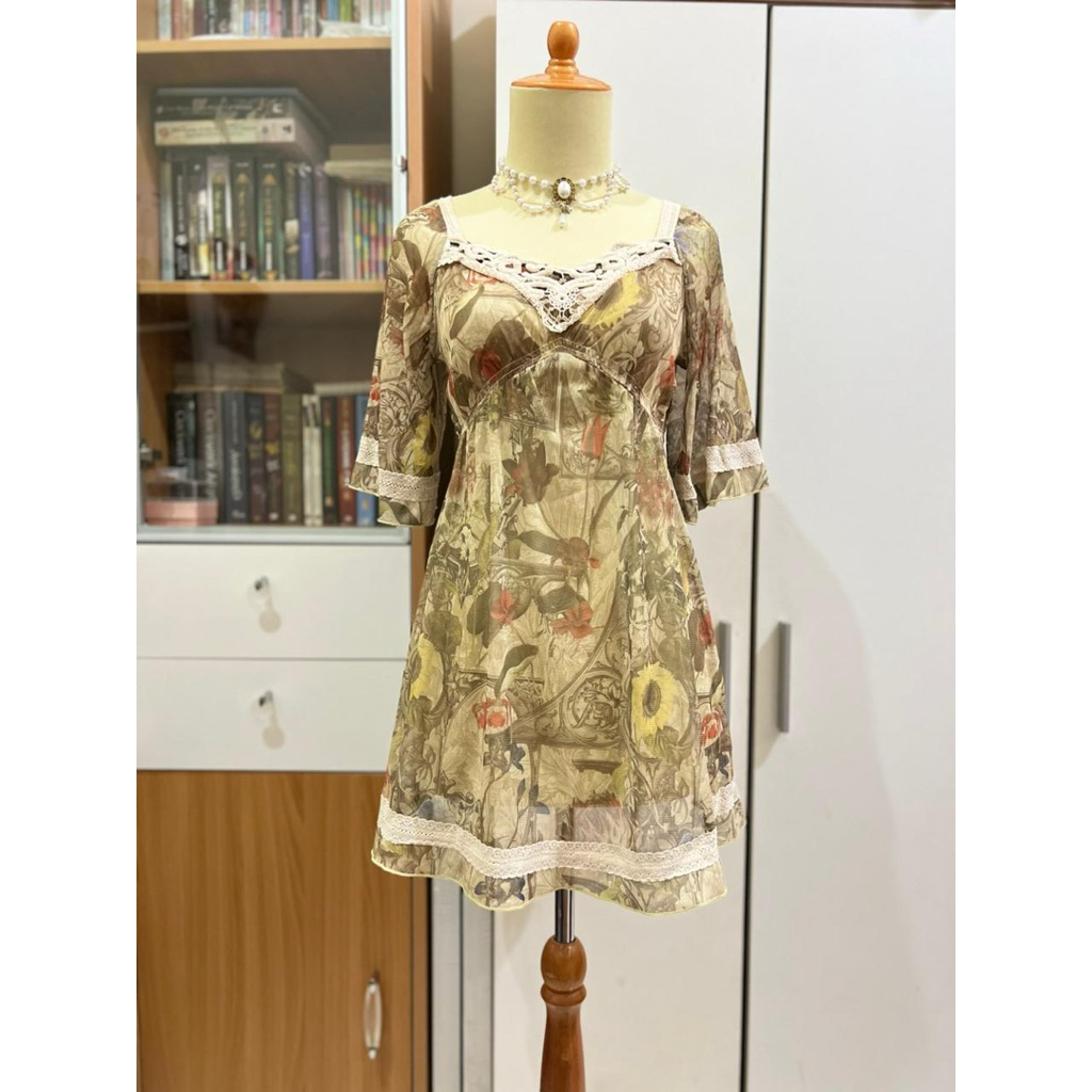 Ozz Angelo Kawaii Goth Emo Punk Top atasan Blouse Y2K Vintage