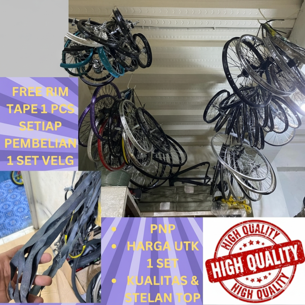 EXOTIC/ODESSY WHEELSET RIMS/VELG Sepeda 1 SET UKURAN 12", 16", 18", 20", 24", 26" Torpedo ALLOY Alum