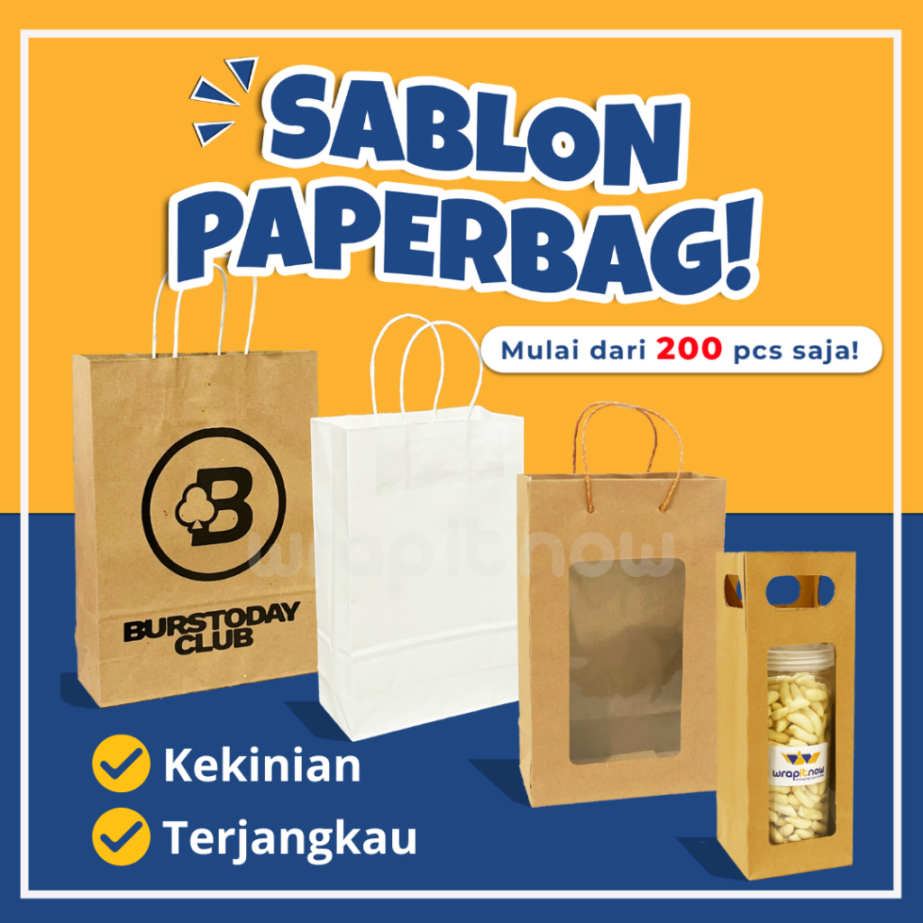 Paperbag Mika 15x5x17 15x8x25 22x10x26 26x12x36 Tas Souvenir Snack Goodie Bag Toples Kue Hampers