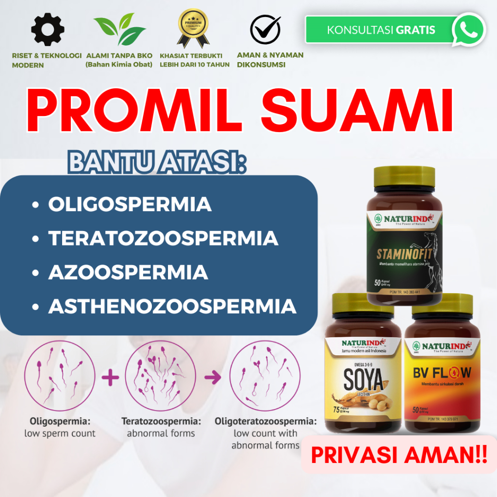 Obat Herbal Kesuburan Suami Oligospermia Asthenozoospermia Azoospermia Teratozoospermia Promil Terat