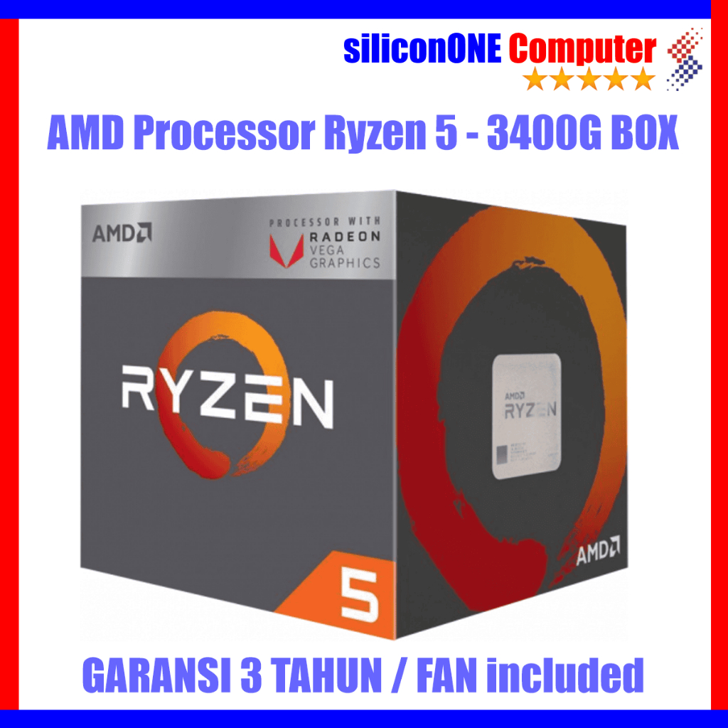 AMD Ryzen 5 3400G Processor AM4 with RADEON VEGA11 BOX TRAY