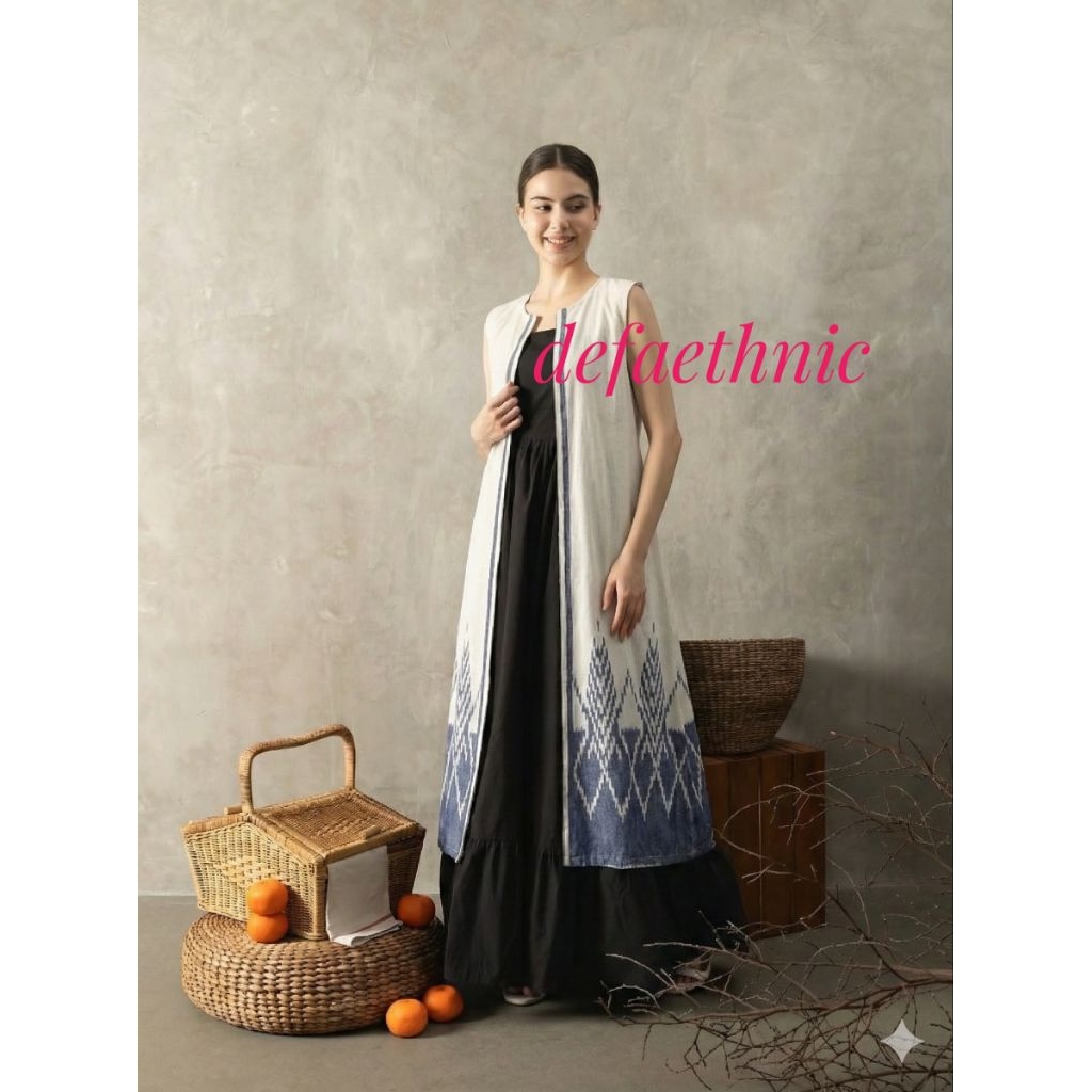 long outer tenun wanita - cardigan tenun wanita