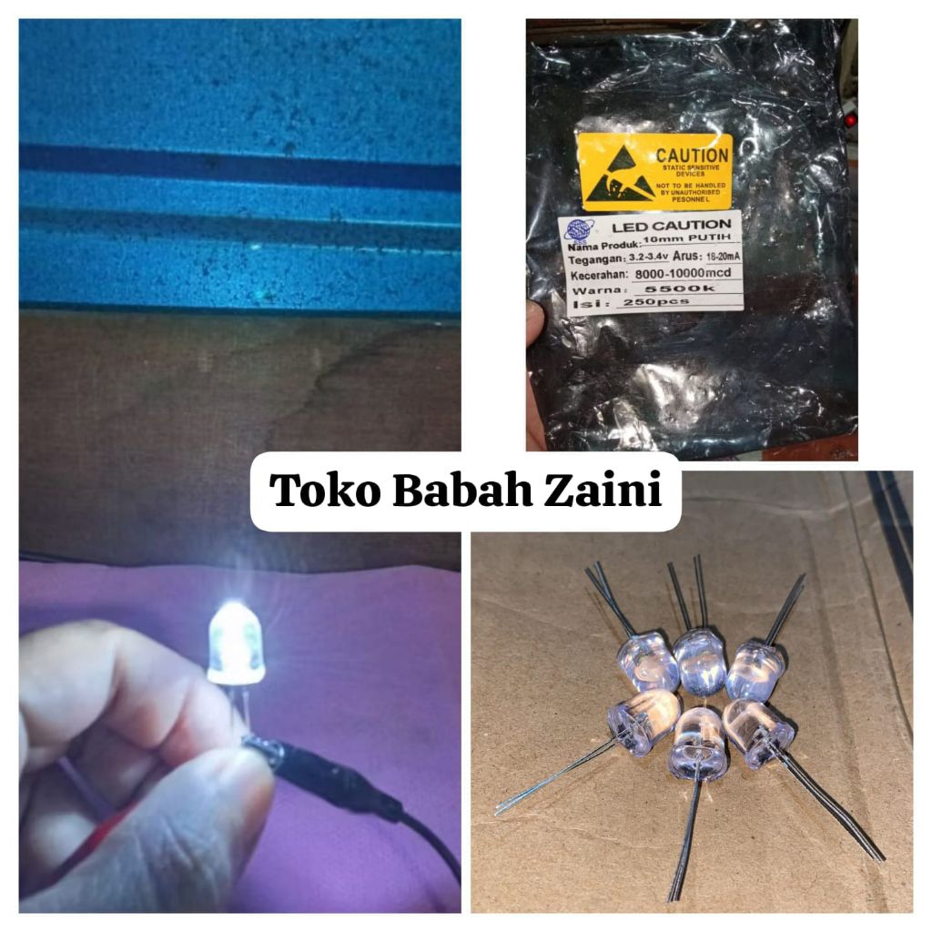 2pcs Led 10mm Warna Putih