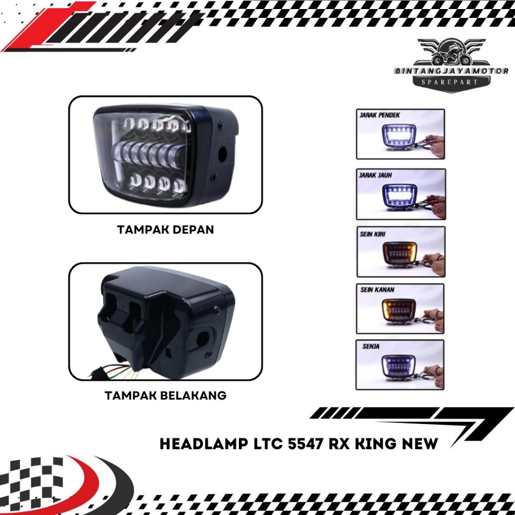 Headlamp Lampu Depan LED LTC 5547 RX KING NEW