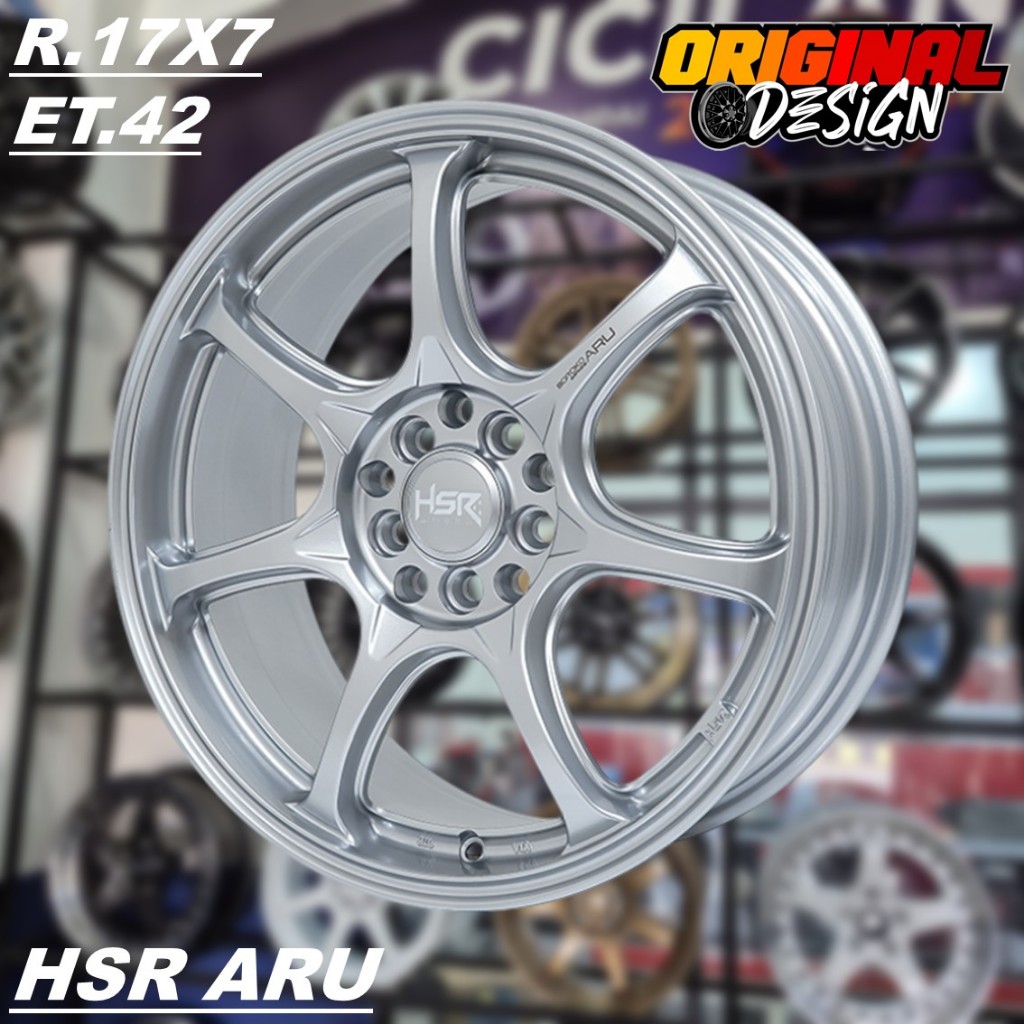 HSR BOROKO ARU R17 Warna Silver Ring 17 Pelek Mobil ERTIGA, XPANDER, WRV, DLL