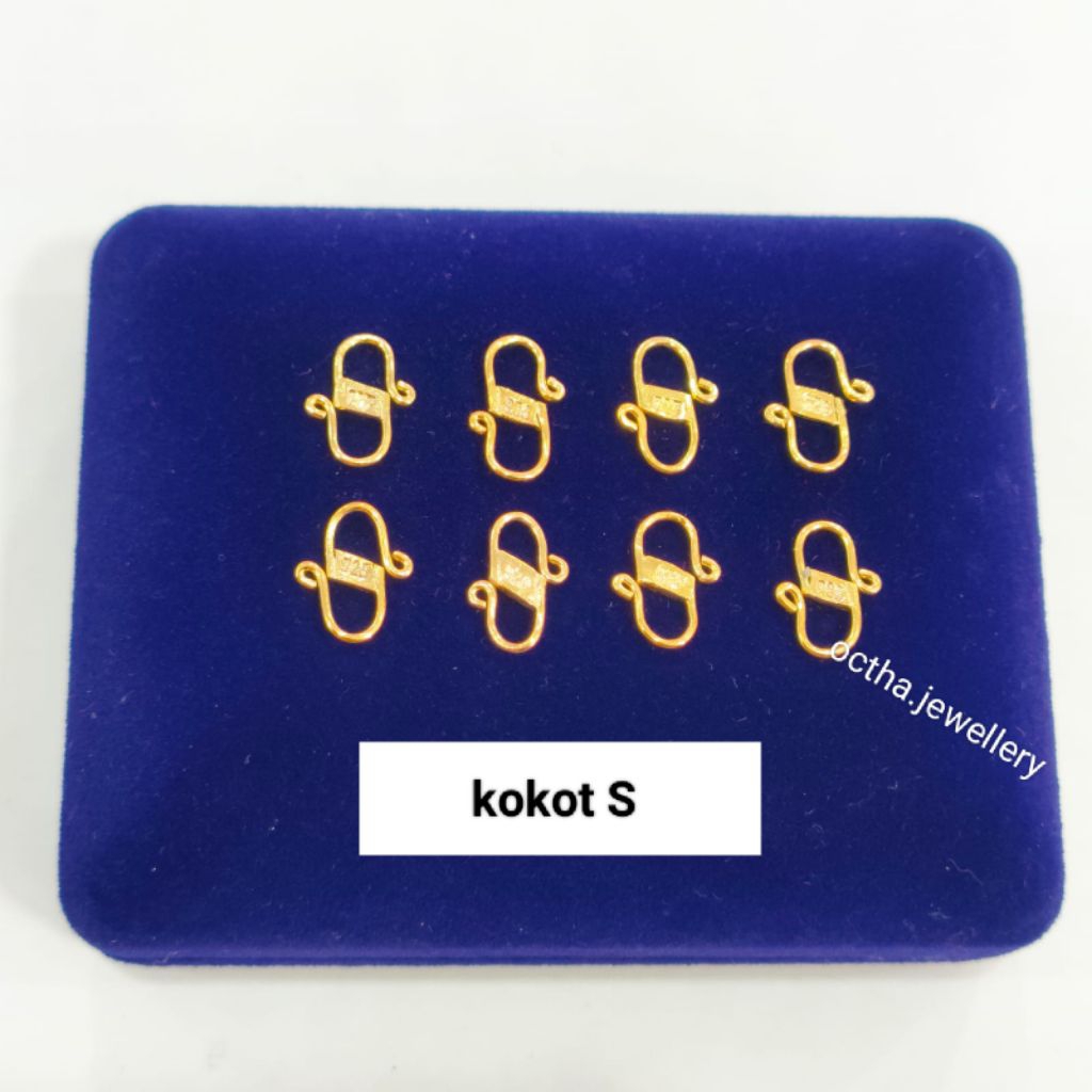 kaitan S/Kokot Perak Asli 925 Lapis Emas