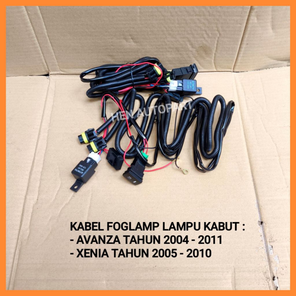 Kabel foglam lampu kabut untuk mobil Avanza,Xenia,tahun 2004 2005 2006 2007 2008 2009 2010 2011 kabe