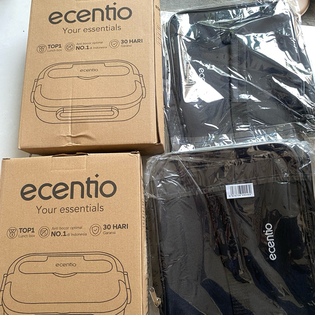 lunch box ecentio 4 sekat sepket sama tasnya