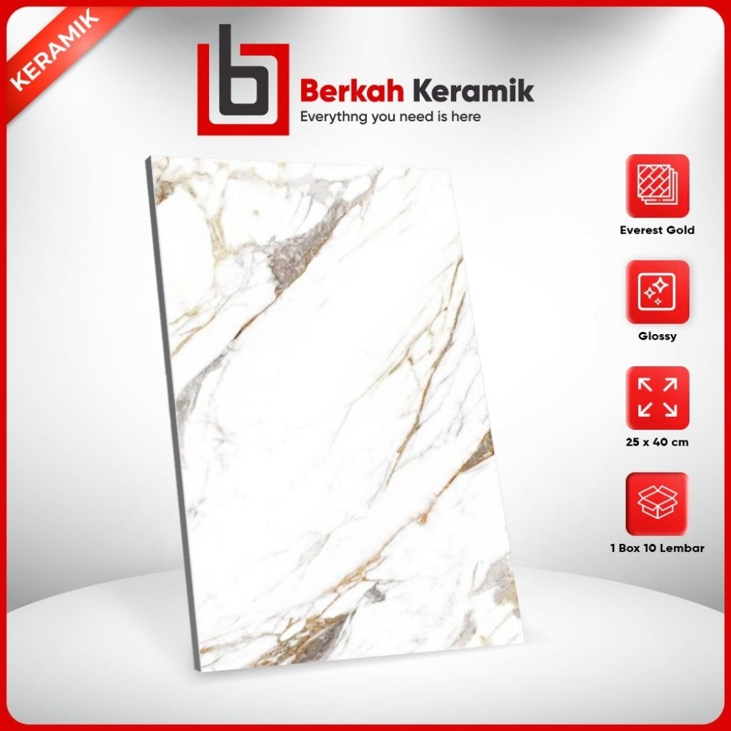 Keramik Dinding Motif Marmer 25x40 Everest Gold