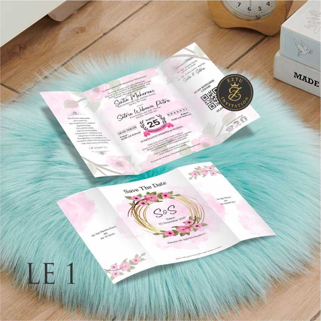 undangan pernikahan softcover lipat 2 free tambah foto