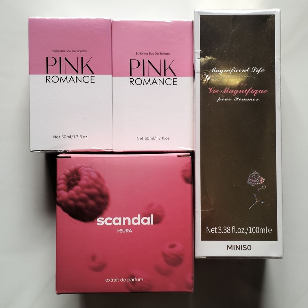 (ORIGINAL) PARFUM HEURA SCANDAL MINISO PINK ROMANCE MAGNIFICENT