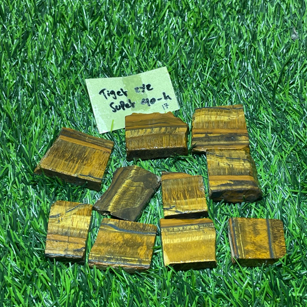 batu asli natural jenis tiger eye super giwang langka / bongkahan batu jenis tiger eye unik langka