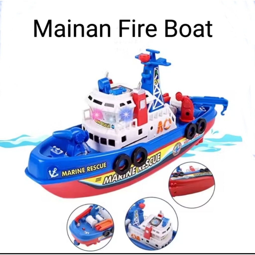 Mainan Anak Fire Boat Perahu Jet Kapal Pemadam Kebakaran Marine Rescue BO / Super Engine Water Jet B