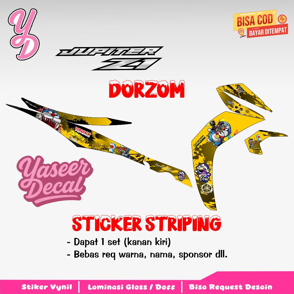 Striping Jupiter Z1 - Sticker Striping Variasi Lis Jupiter Z1 - Striping Hologram Jupiter Z1 Doraemo
