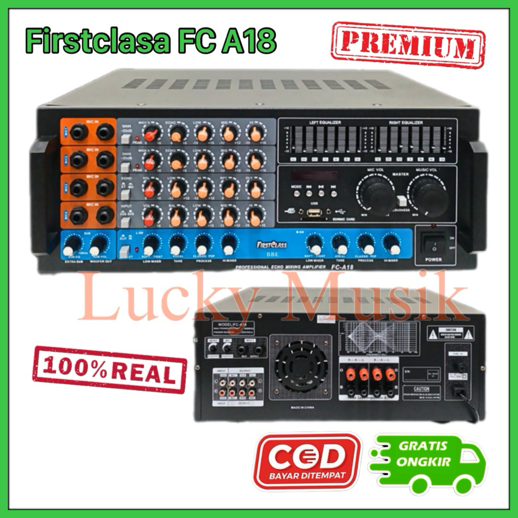 Amplifier Power / Ampli Toa Masjid FIRSTCLASS FC-A18 Echo Mixing Amplifier fc 18 ampli fc a18