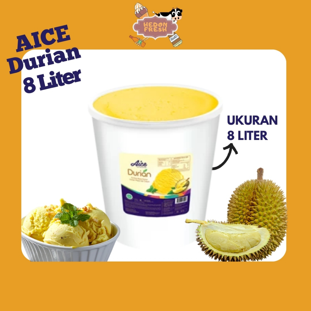 Ice Cream Aice Durian 8 Liter (Es Krim Diamond Brookfarm Campina)