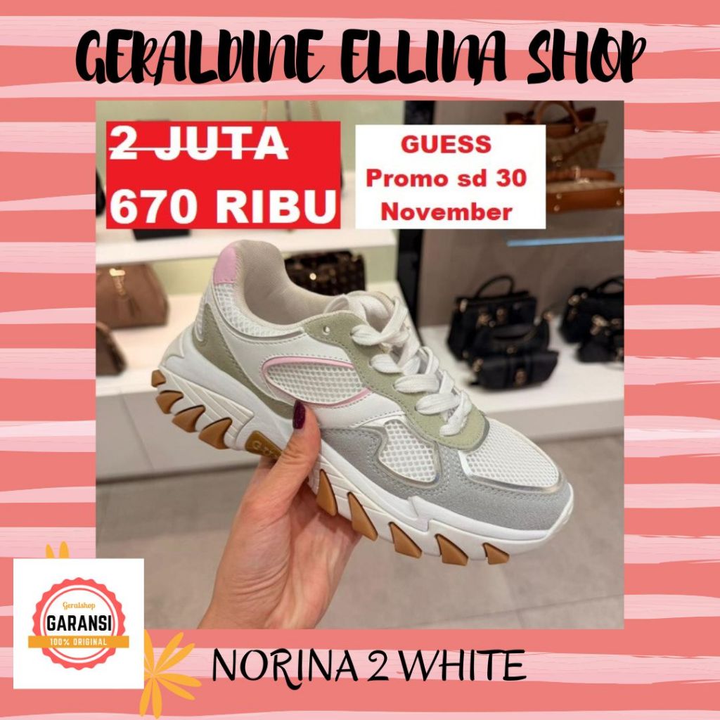 Sepatu sneakers Guess wanita 100% original SALE NORINA