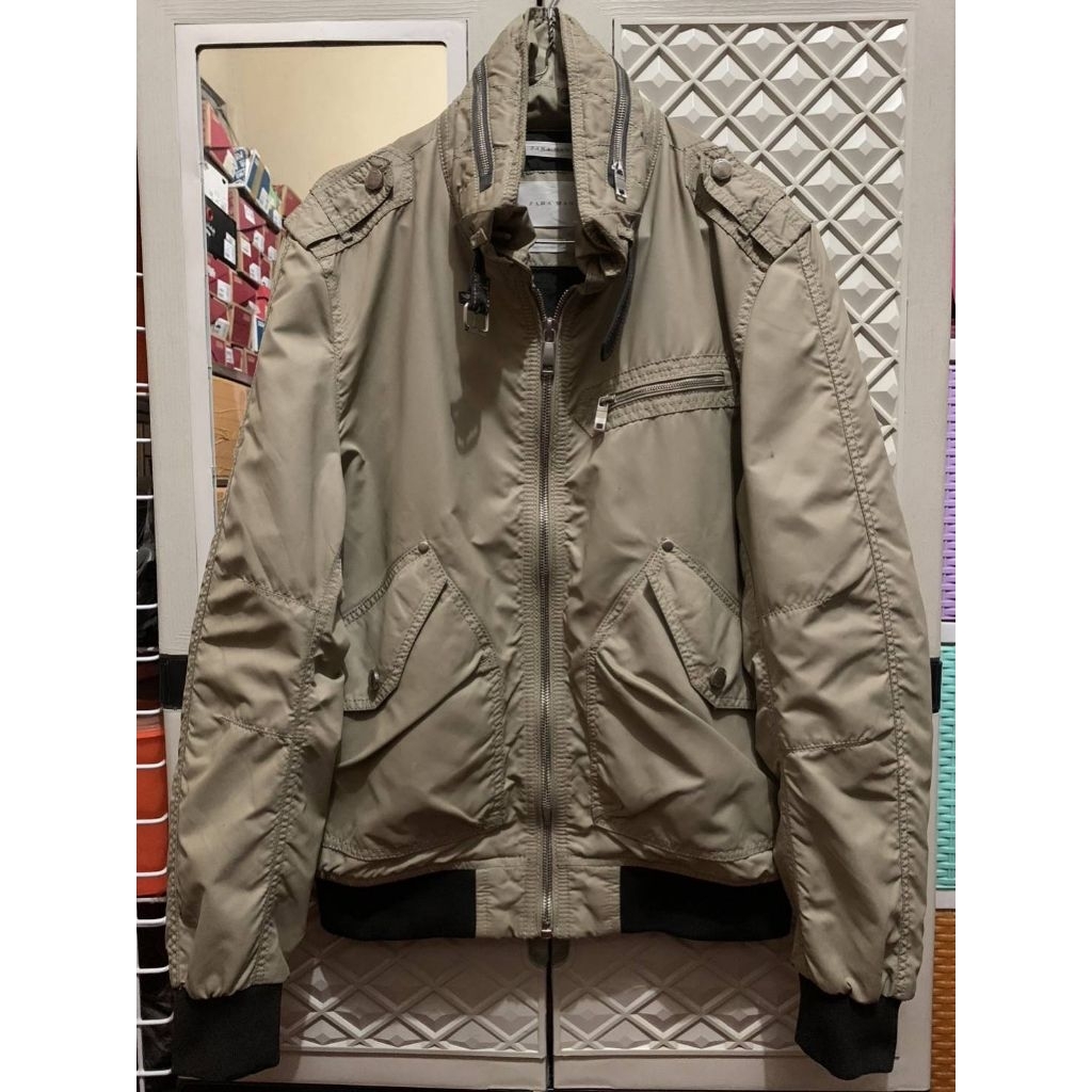 ORIGINAL JACKET BOMBER ZARA ZIPPER POLYESTER BROWN