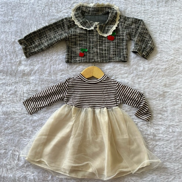 Preloved Dress Set Blazer Tweed Anak/Bayi