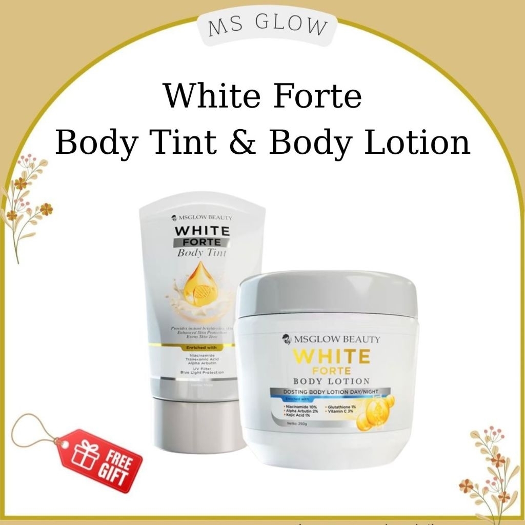 Hand Body Dosting MS GLOW White Forte Body Lotion & Body Tint
