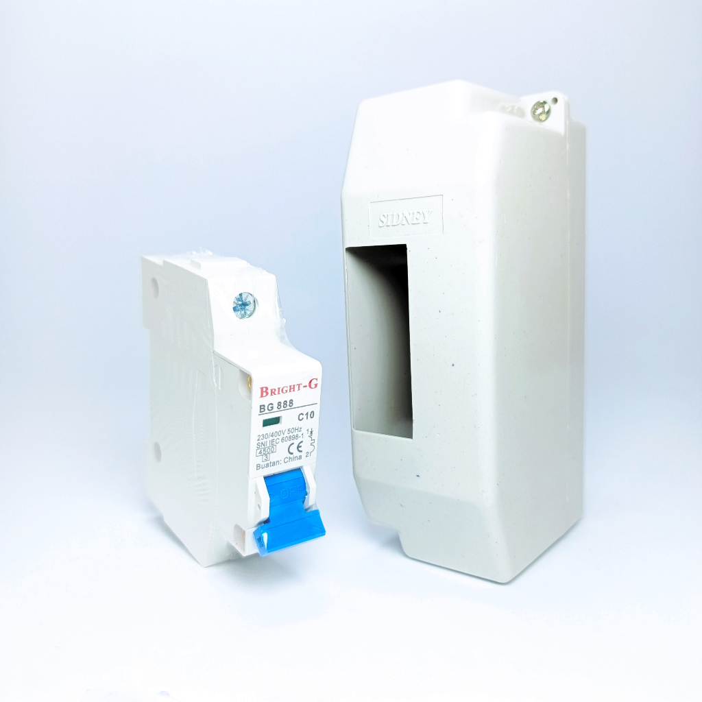 Miniatur Circuit Breaker/MCB BRIGHT-G 1P 10Amper 230/400V 50Hz Dengan RUMAH MCB untuk Proteksi Listr