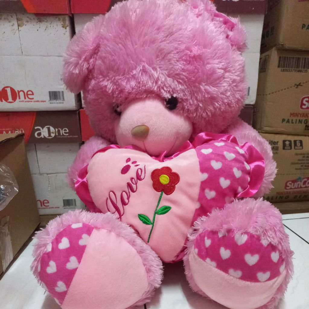 BonekaLove Pink Teddy Bear
