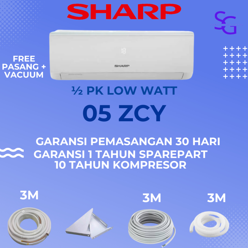 AC SHARP 1/2 PK STANDRAD LOW WATT AH 05ZCY LED DISPLAY MADE IN CHINA 100% ORIGINAL