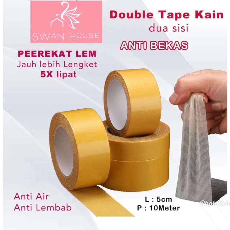 Double Tape Kuning Super Kuat Tahan Air Isolasi Dua Sisi Cuaca Indoor Outdoor Super Lengket Lakban S