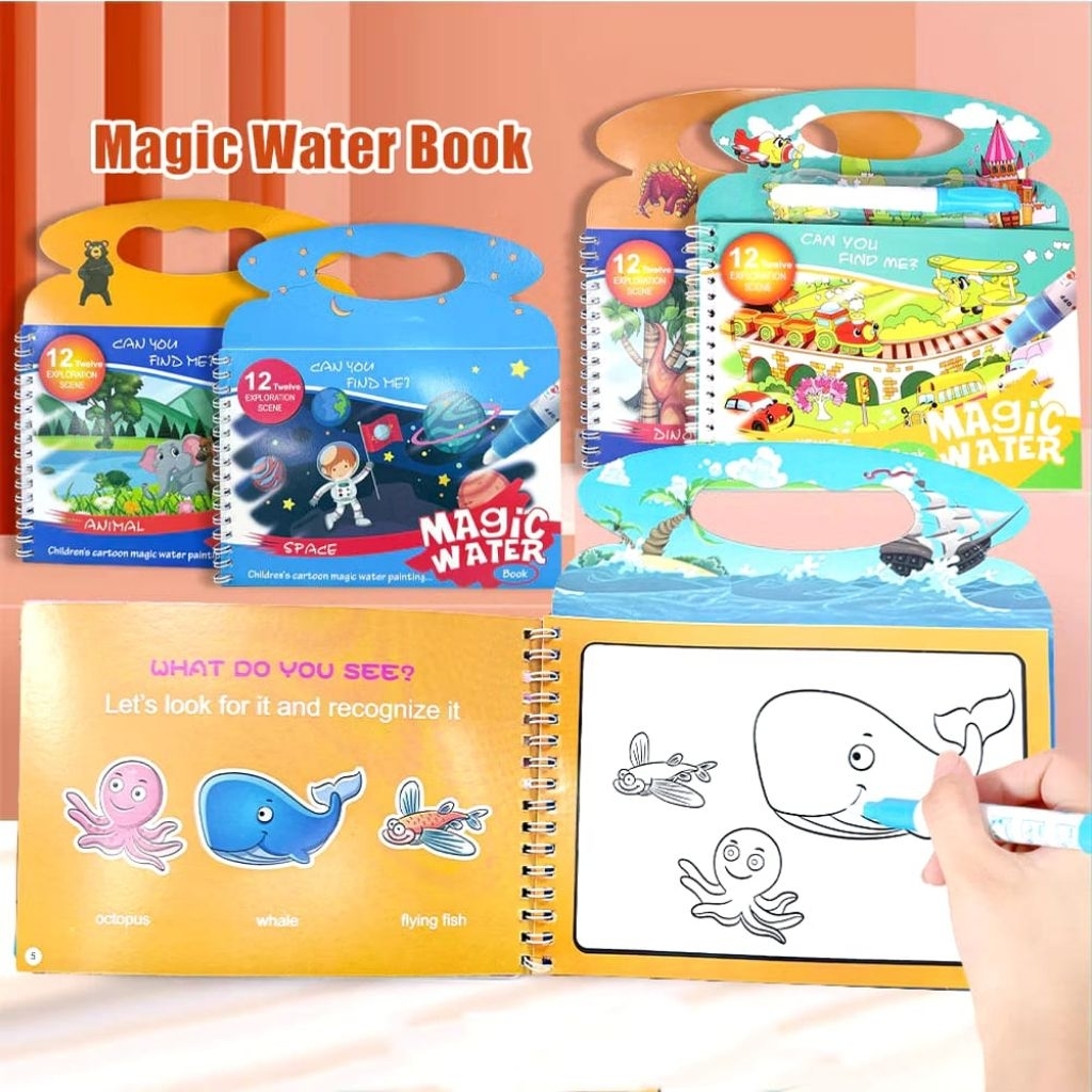 Magic Water Book Buku Ajaib Belajar Mewarnai Edukasi Anak Buku Gambar Ajaib Anak